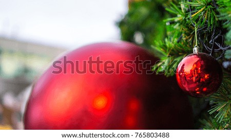 Beautiful Christmas tree Decoration Light and Christmas ball.