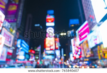 new york city,new york,usa,8-31-17:  time square at nigh with colorful lighting,---blured for background. Royalty-Free Stock Photo #765840607
