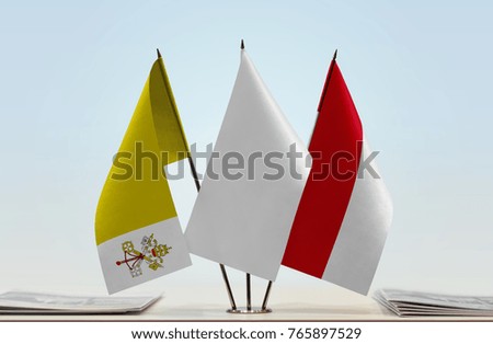 Flags of Vatican City and Monaco