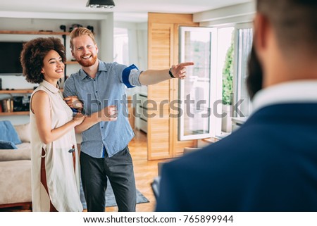 
Young couple buying their new home