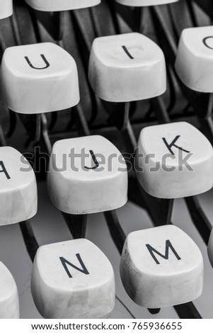 keyboard of a typewriter
