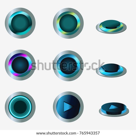 neon metal button