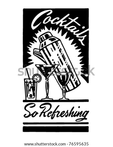 Cocktails 3 - Retro Ad Art Banner