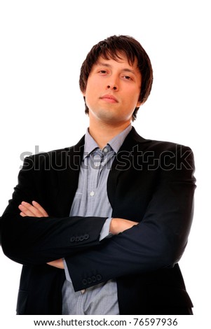 Handsome businessman. Isolated over white background