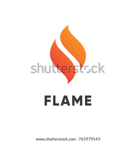 Abstract red flame fire logo design.