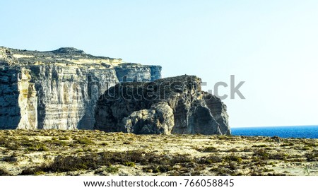 Fungus Rock,Dwejra,Gozo island,Malta.