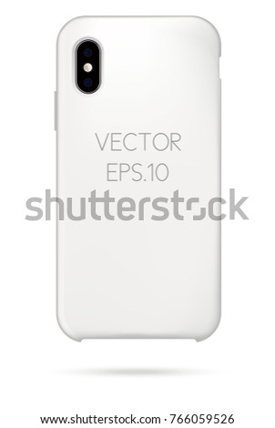 Vector white new phone cover mockup. Can be used as an Iphone X cover mockup or other smartphone