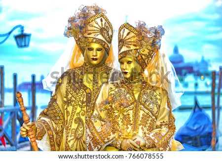 Carnival masks of Venice. Royalty-Free Stock Photo #766078555