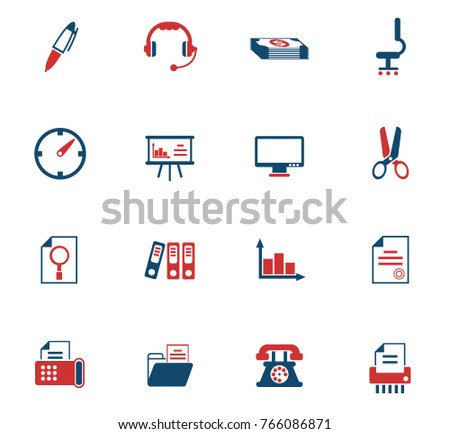 office color vector icons for web and user interface design
