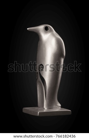 Decorative element gypsum statuette penguin
