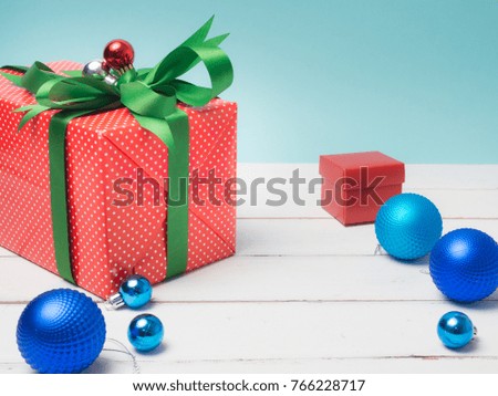 Colorful gift box warp white ribbon and decoration  object and cute vintage car on pastel color background for Christmas and The New Year .