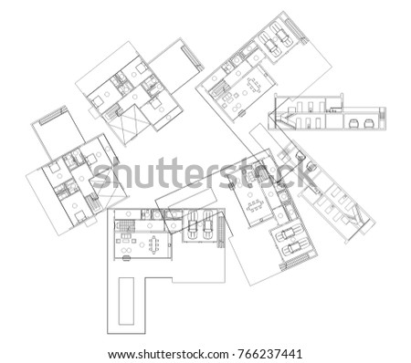 architectural drawing, house plan, vector 