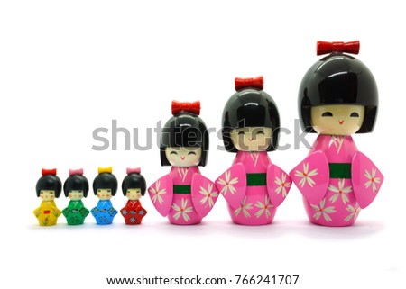 Japanese kokeshi dolls (made from wood)