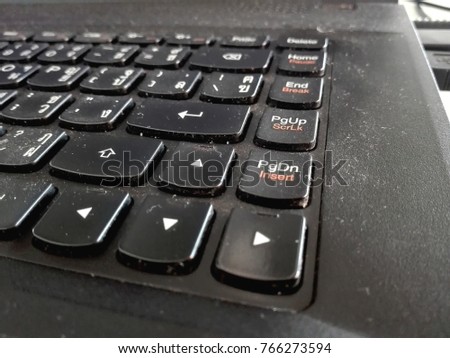 Dust on notebook keyboard 