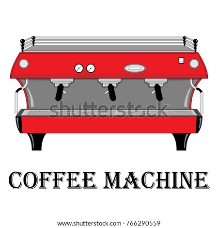 Color vector illustration of the coffee machine.
