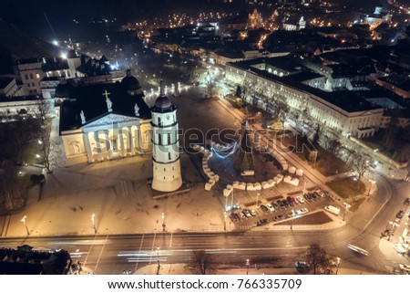 Vilnius main square preparing for Christmas celebration 2017.