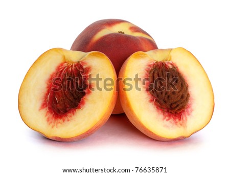 peach over white background, clipping path