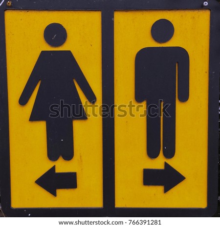 Toilet sign. Restroom sign