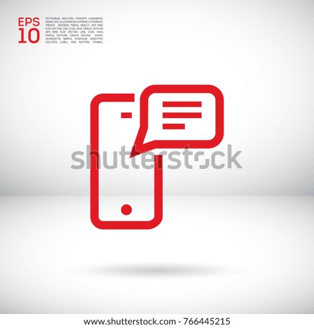 phone with message line vector icon