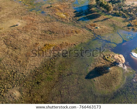 Okavango delta from an airplane, Botswana