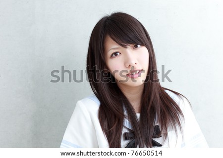 Portrait of High school girl in school uniform