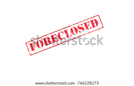 foreclosed rubber stamp on a white background red letters stencil