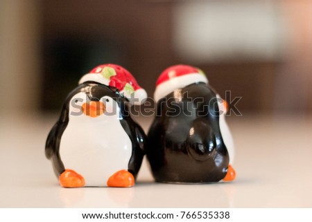 Christmas penguin salt and pepper shakers