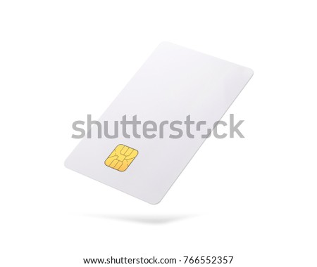 Clipping paths chip card isolated on white background. Template of blank credit card for your design. Royalty-Free Stock Photo #766552357