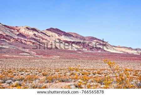 Typical  mountainous desert landscape in Death Valley National Park. California. USA.