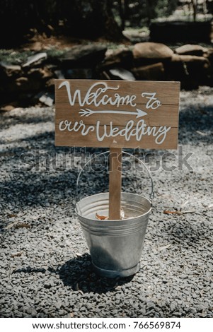 wooden wedding sign