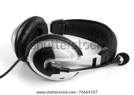 Headset on the white background