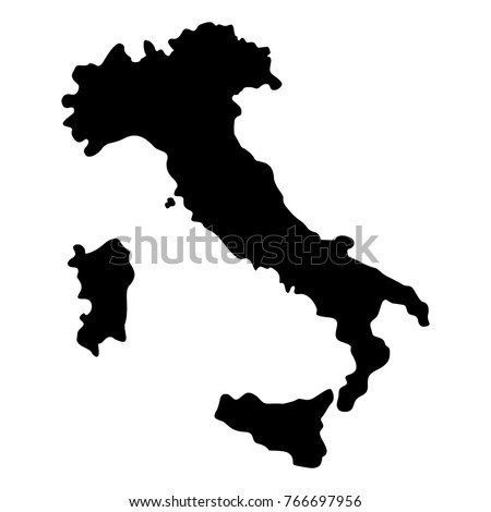 Map of Italy on a white background, Vector illustration