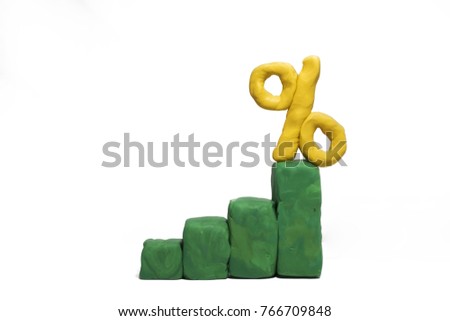 Progress bar made from Play Clay. Abstract photo isolated on white background. Royalty-Free Stock Photo #766709848
