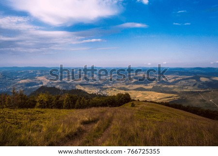 colorful summer sunrise landscape in the mountains, Europe tourism, world travel