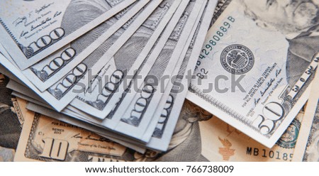 Dollars Closeup Concept. American Dollars Cash Money.