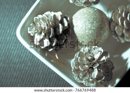 Beautiful and varied bright Christmas decoration