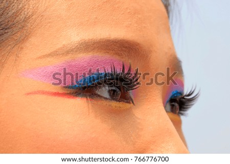 Girl's eyes, closeup of photo