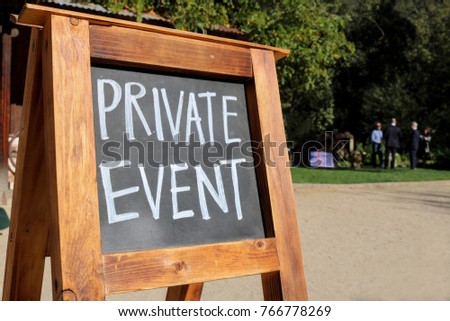 Chalkboard Private Event Sign 