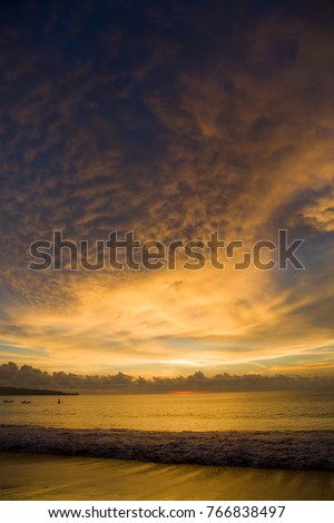 The Beautiful sunset of the sea