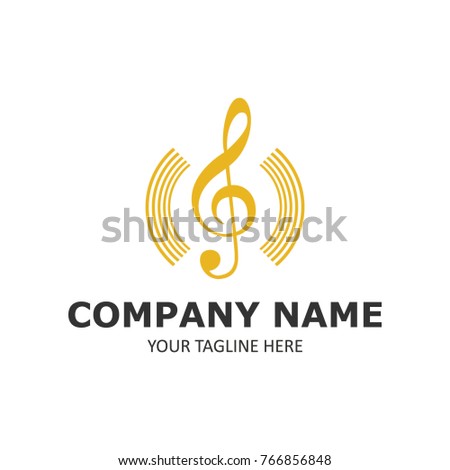 Music logo template texture simple vector emblem design illustration