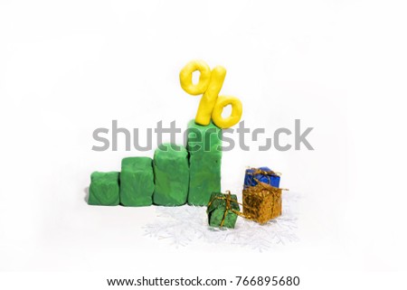 Progress bar made from Play Clay. Abstract photo isolated on white background. Royalty-Free Stock Photo #766895680