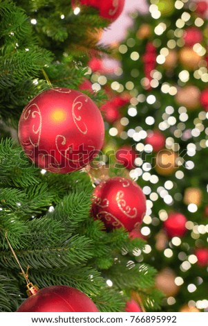 Christmas tree with balls and garlands