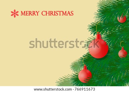 Vector illustration of decorated Christmas tree