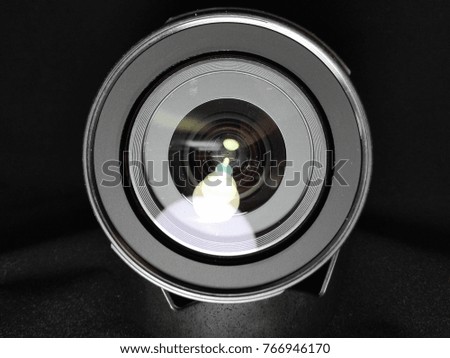 closeup of digital single-lens reflex cameras with fungus on the lens