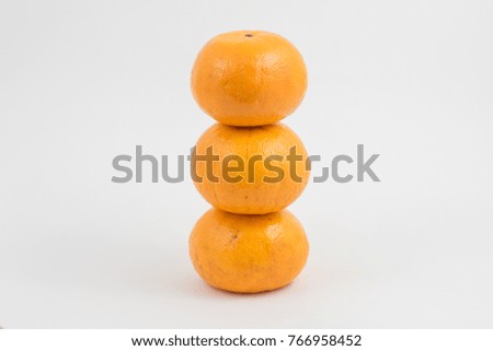 3 orange arrange on white background