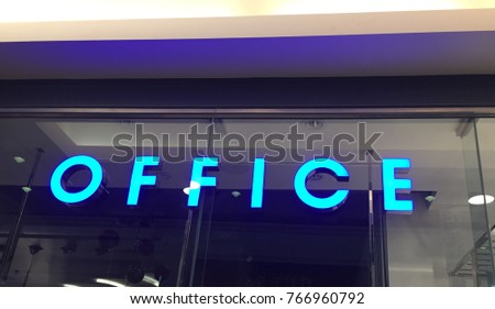 Office sign in shop