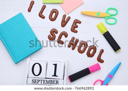 I Love School written by chocolate cookies alphabet with supplies
