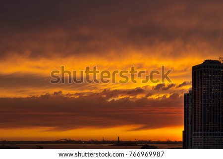 Sunset over an Upper New York Bay.