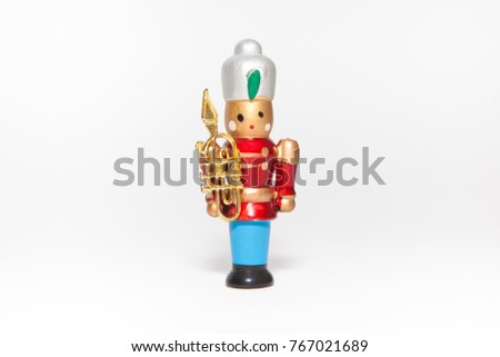 Toy Soldier Christmas Ornament Holding Musical Instrument