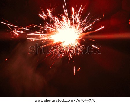 Decorative Red Sparklers for Christmas and New Year celebrations. 